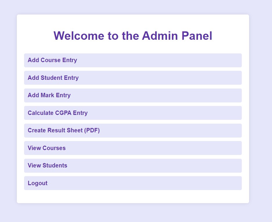 Result Management System for College COE Department